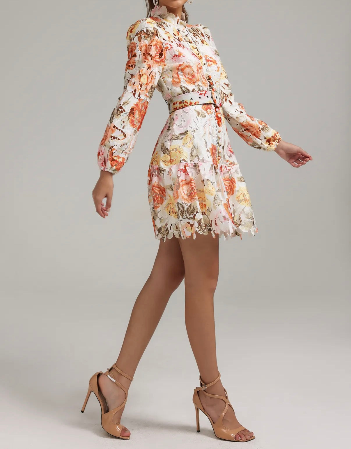 SUN | Floral Cutout Mini Dress - Cielie